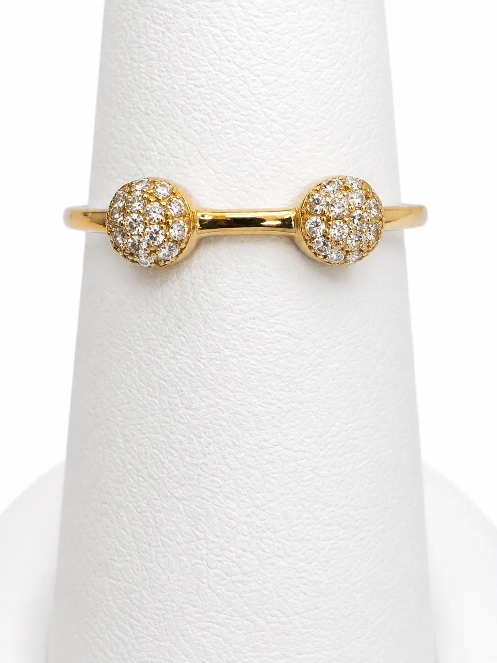 Crislu 18K over 925 Silver Double Pave CZ Ring.      Size 6.75